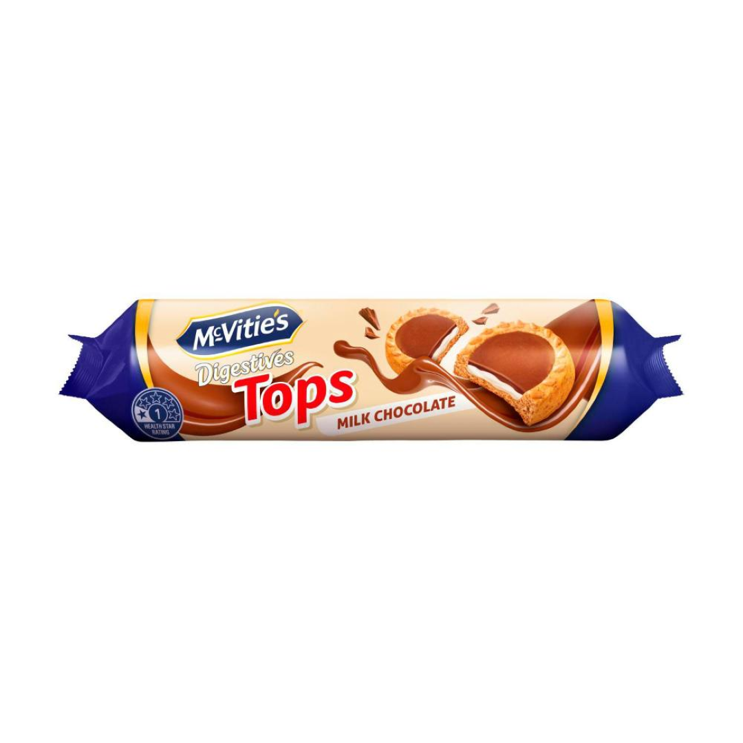 MCVITIES DIGESTIVE TOPS MILK CHOCOLATE 100G
